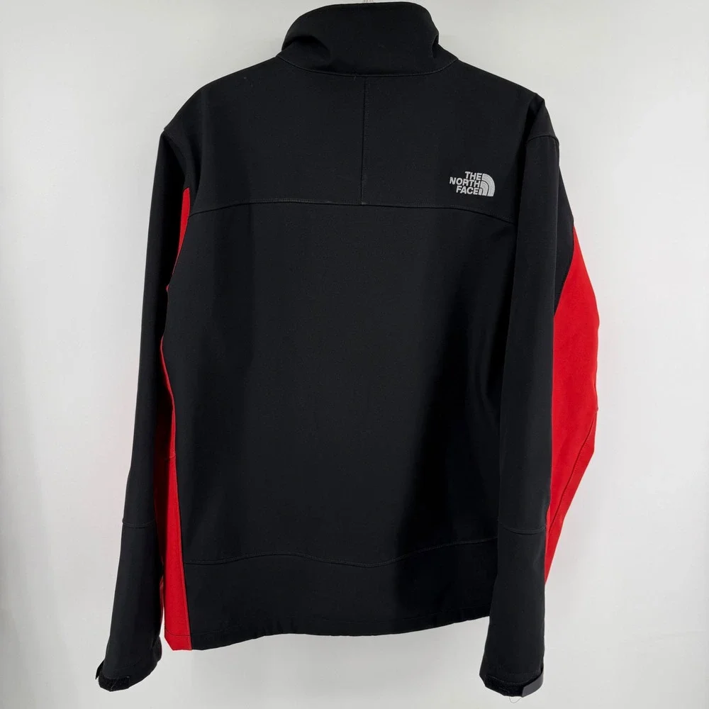 The North Face Men's Large Black Red Softshell Jacket‎ Fleece Lined Heavyweight